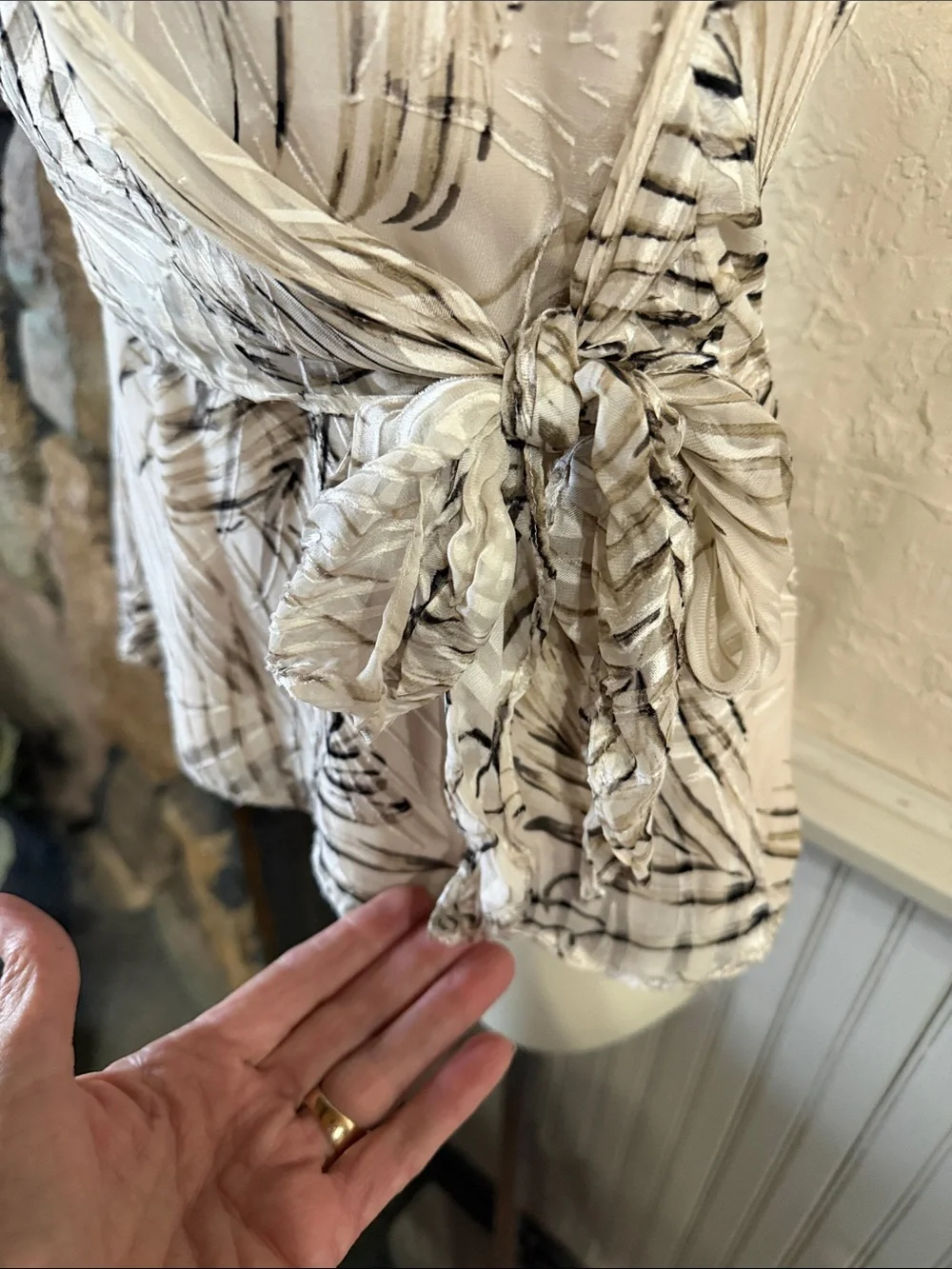 White House Black Market Soft Cream Blouse